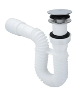 Sifón Lavamanos Flexible Push Blanco Boccherini Modelo 16746