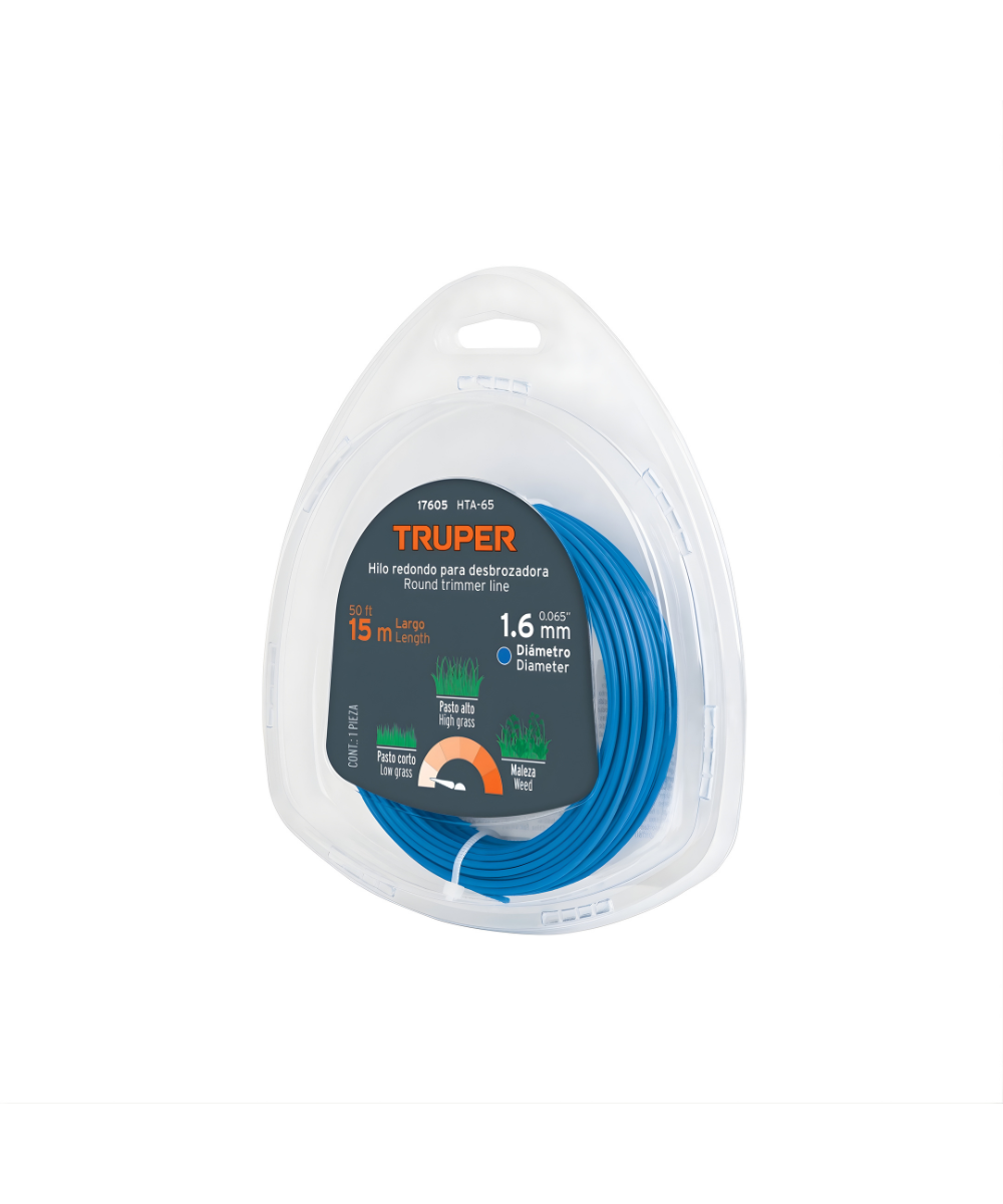 Hilo Nylon Guadañadora 1.6mm x15m Truper 17605