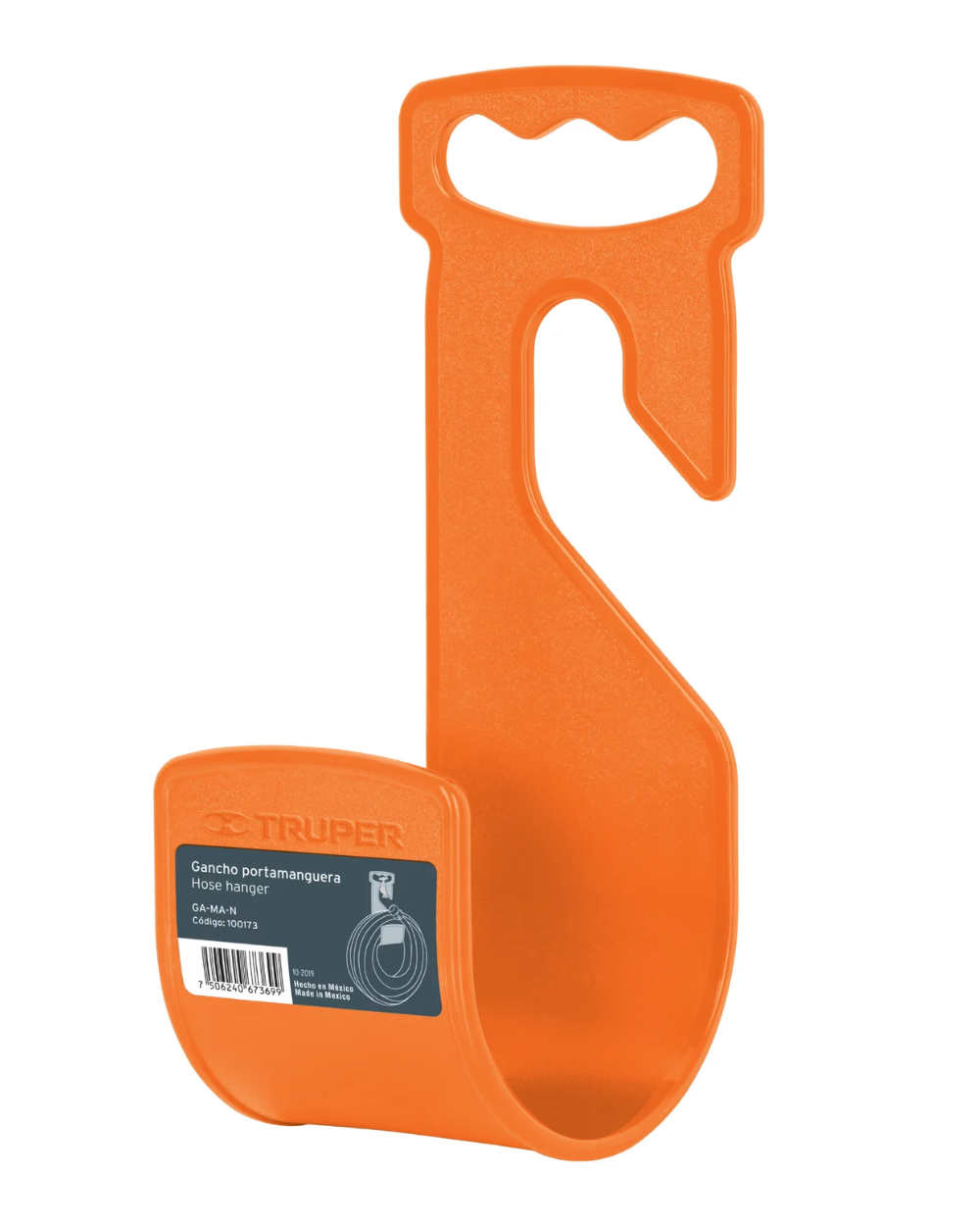 Gancho Plástico Para Manguera De Jardín, Truper 100173 Color Naranja