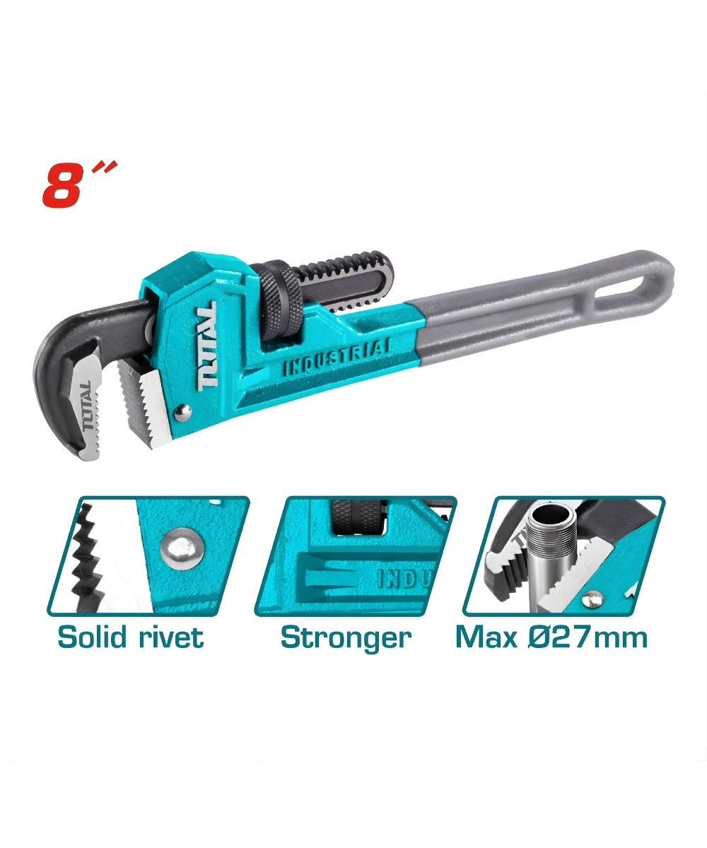 Llave De Tubo 8” TOTAL THT170806 Industrial 27mm