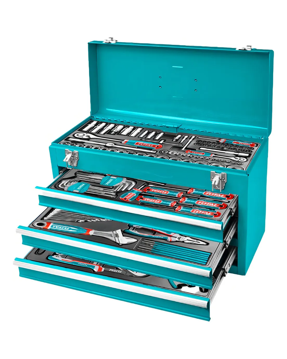 Caja Porta Herramientas 132 Piezas Box Metálica Grande Total