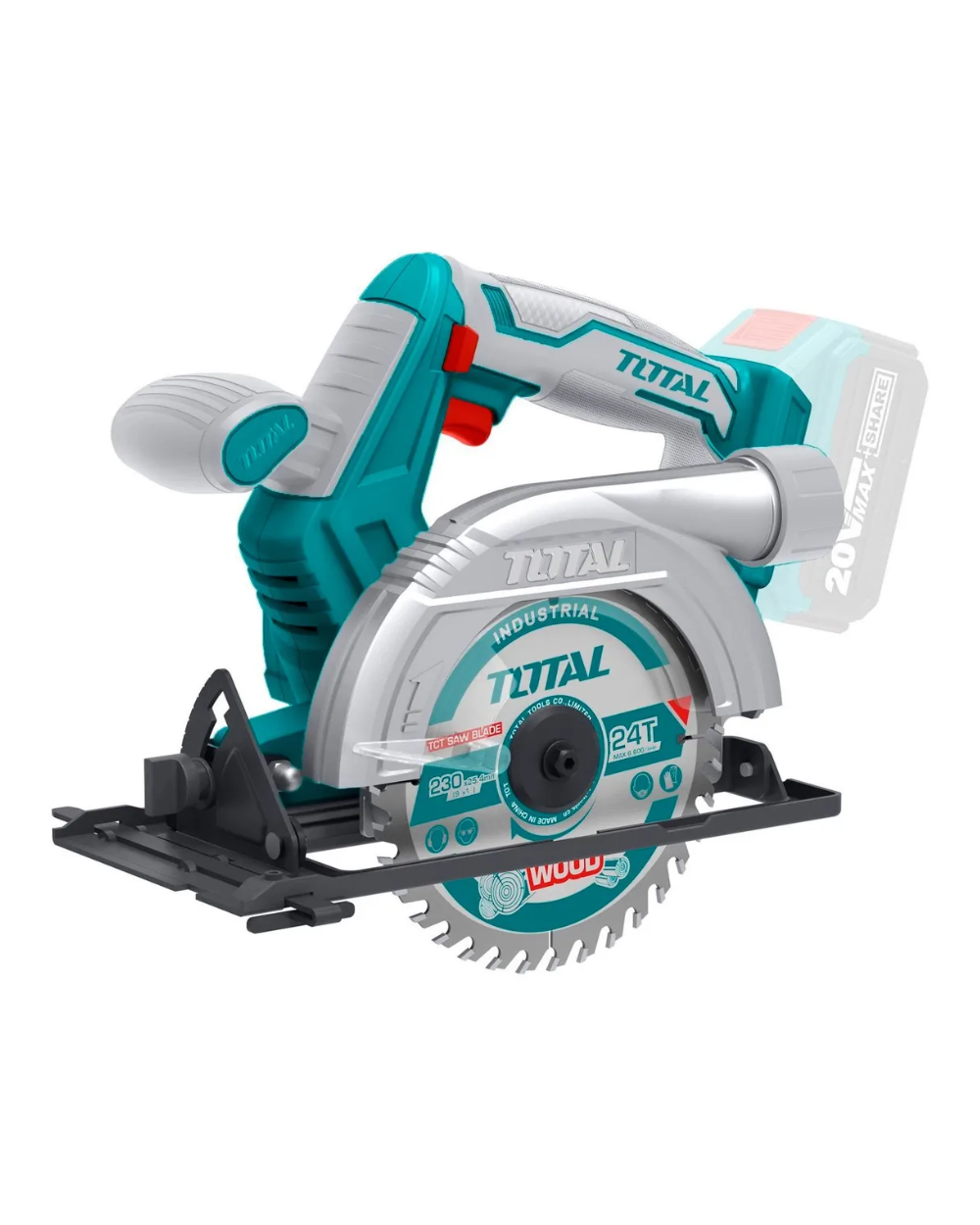 Sierra Circular Inalámbrica Total 20v - 5.1/2 Pulgadas, 140mm - 3.600rpm - Incluye 1 Disco De Corte - No Incluye Batería Ni Cargador - Tsli1401