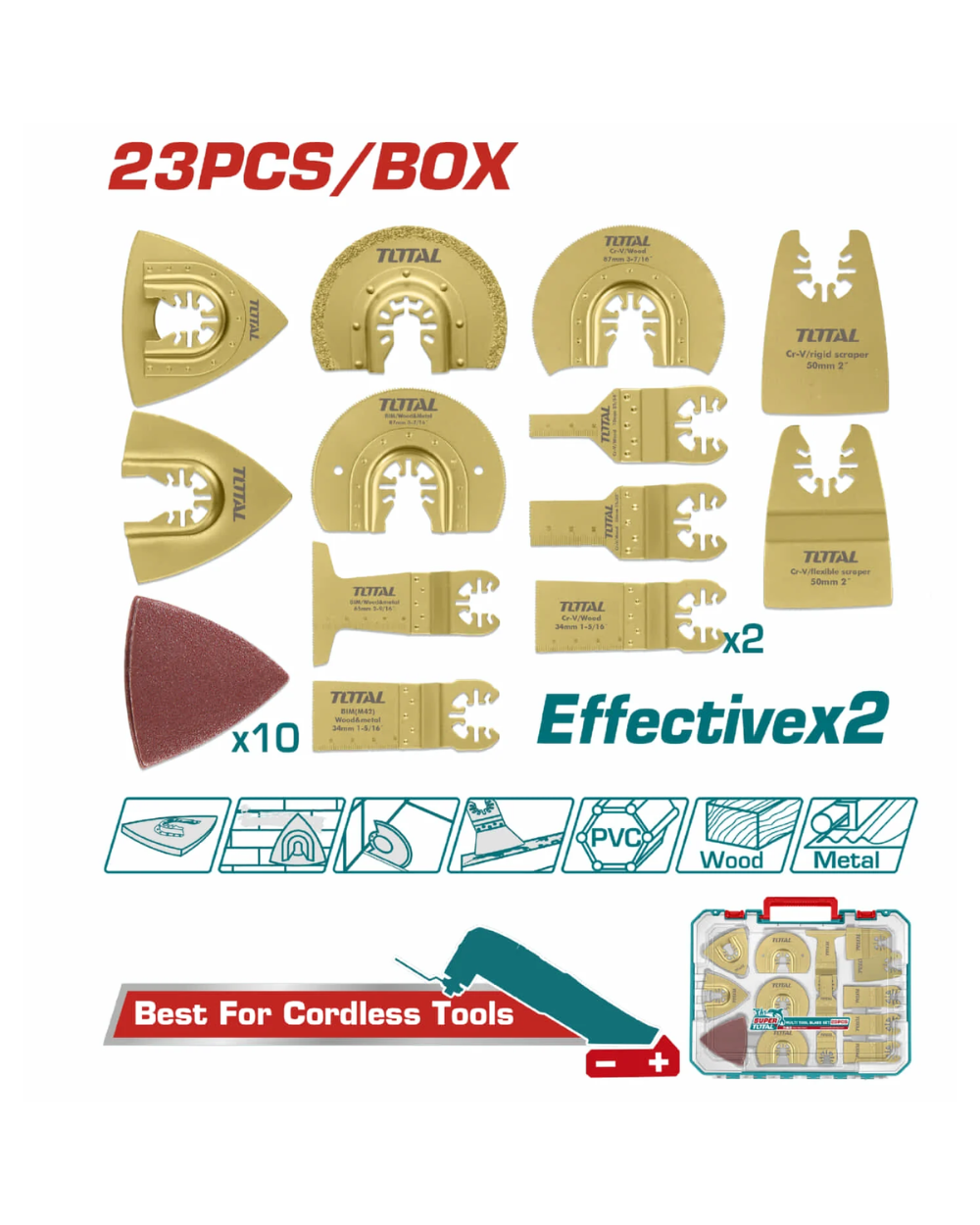 Kit X 23 Piezas Para Multiherramienta Industrial Total