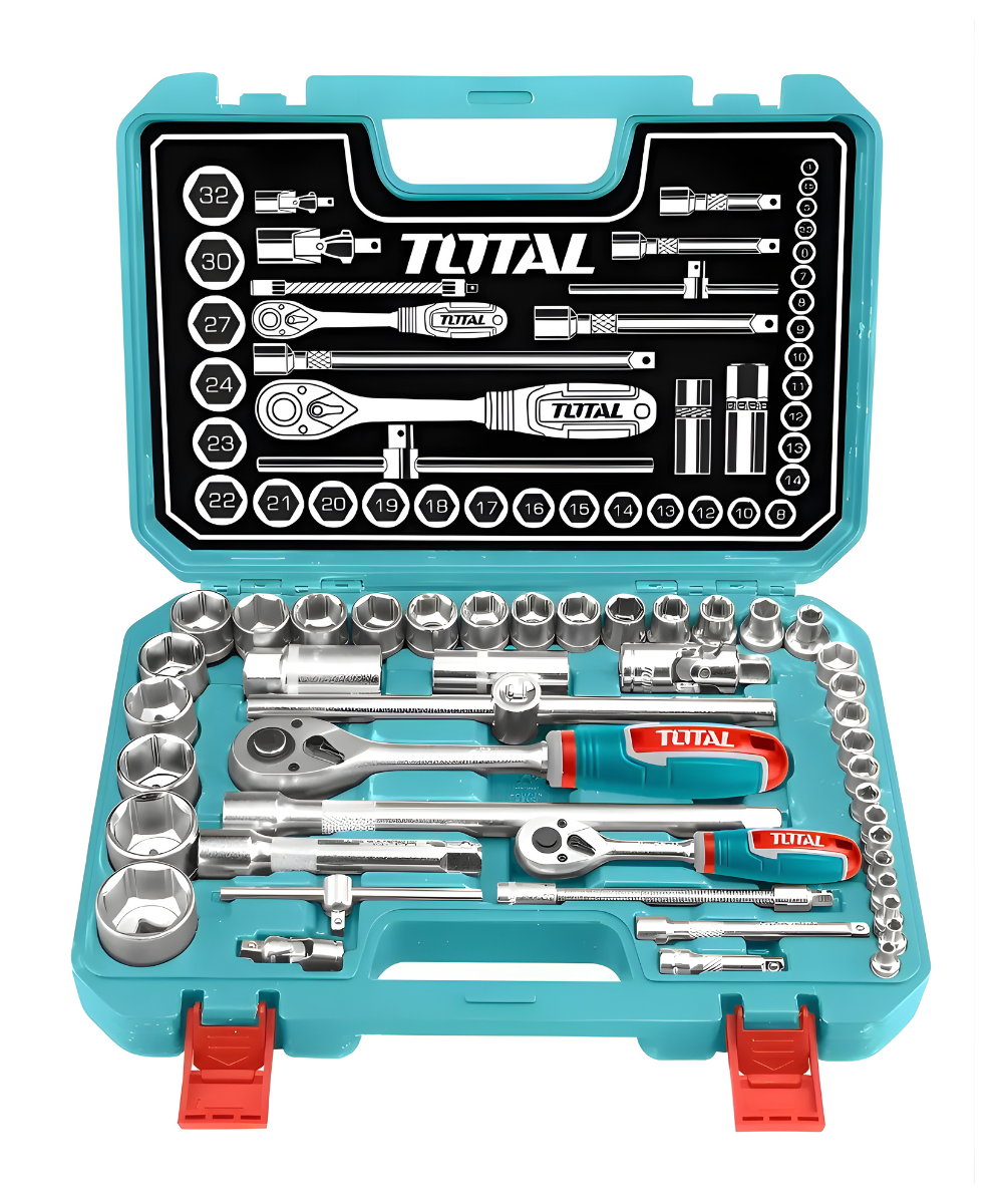Juego Dados y Rache 1/4" + 1/2" x44 Pzs Total THT421441