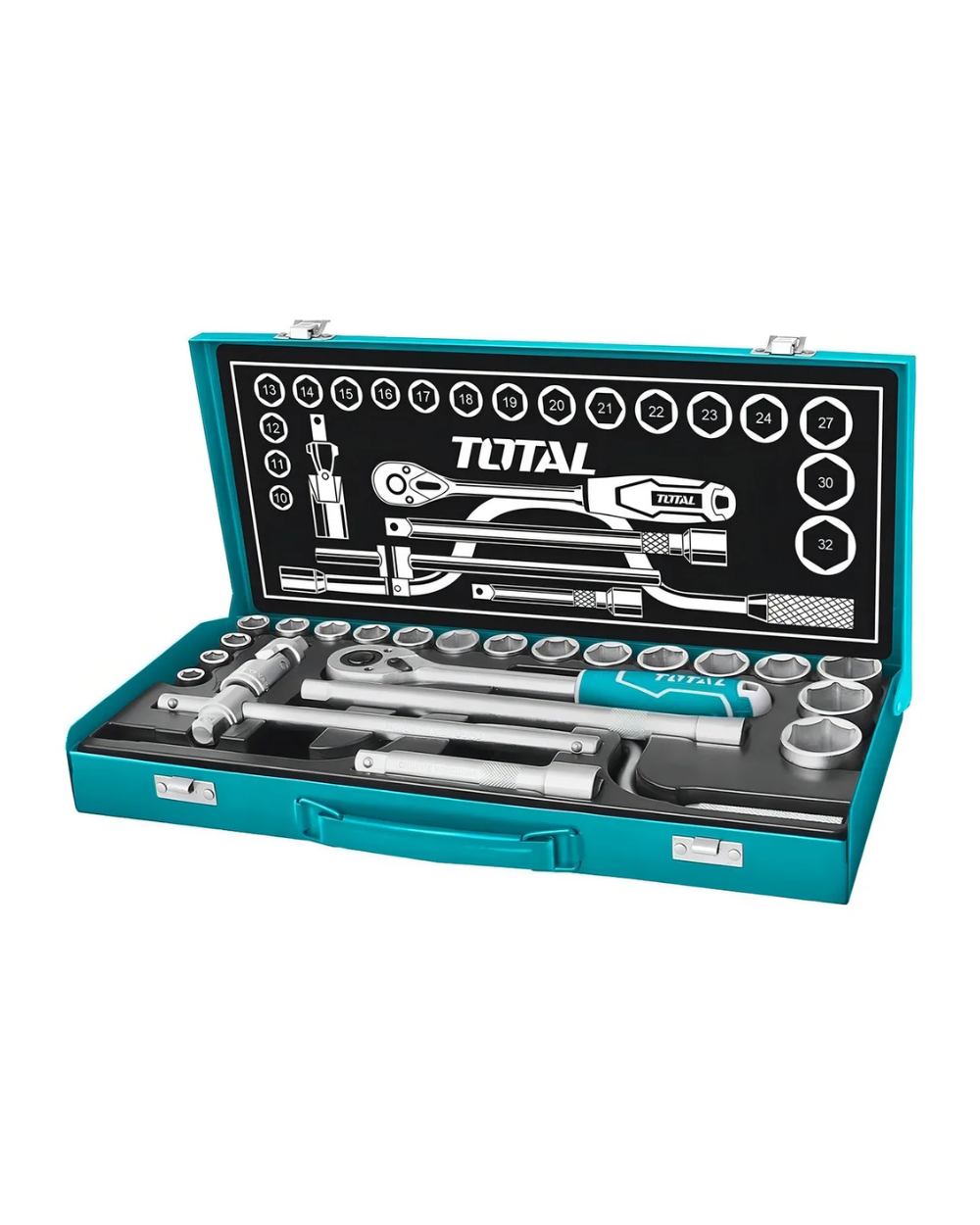 Juego De Llaves Tubo Bocallaves con Rache 24 Piezas Total