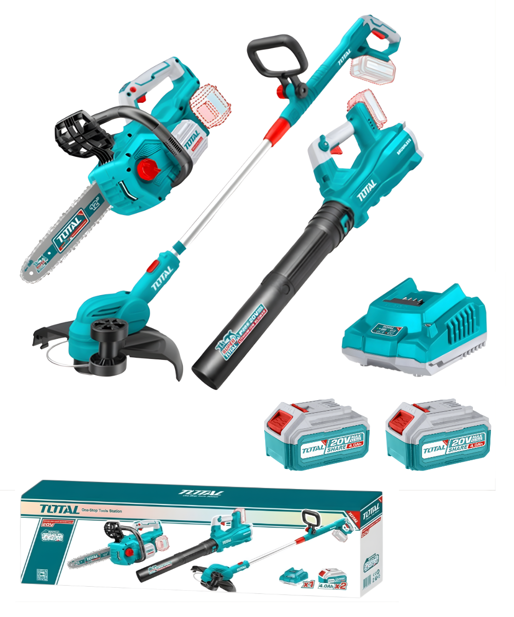 Combo Inalámbrico 20V Motosierra 12" + Guadañadora + Sopladora Total UTOSLI241189
