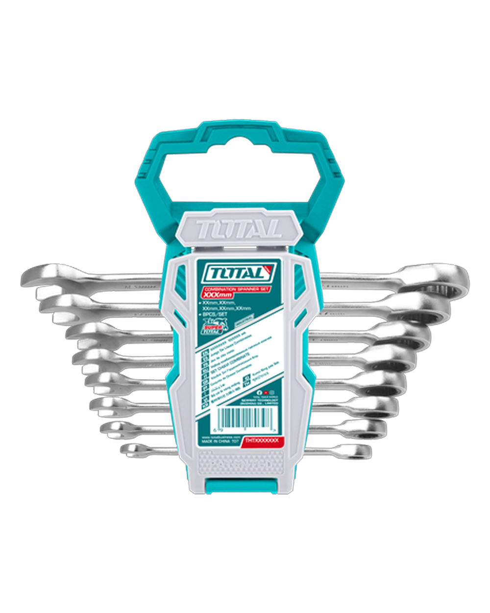 Llave Mixta Con Rache 8 - 19 Mm Juego X 8 Pzs Total Plateado