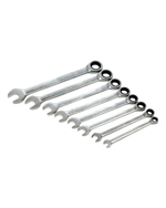 Llave Mixta Con Rache 8 - 19 Mm Juego X 8 Pzs Total Plateado