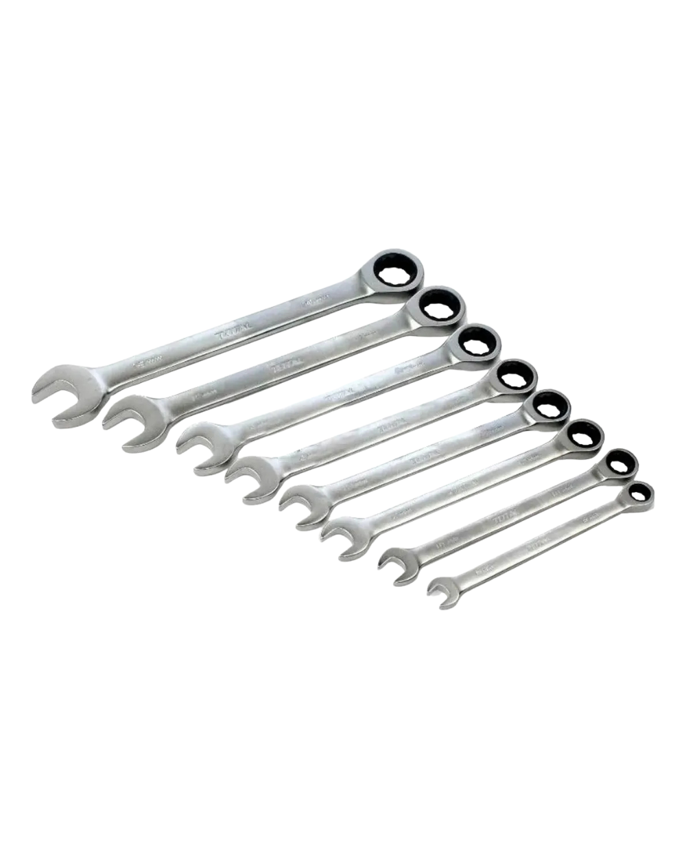 Llave Mixta Con Rache 8 - 19 Mm Juego X 8 Pzs Total Plateado