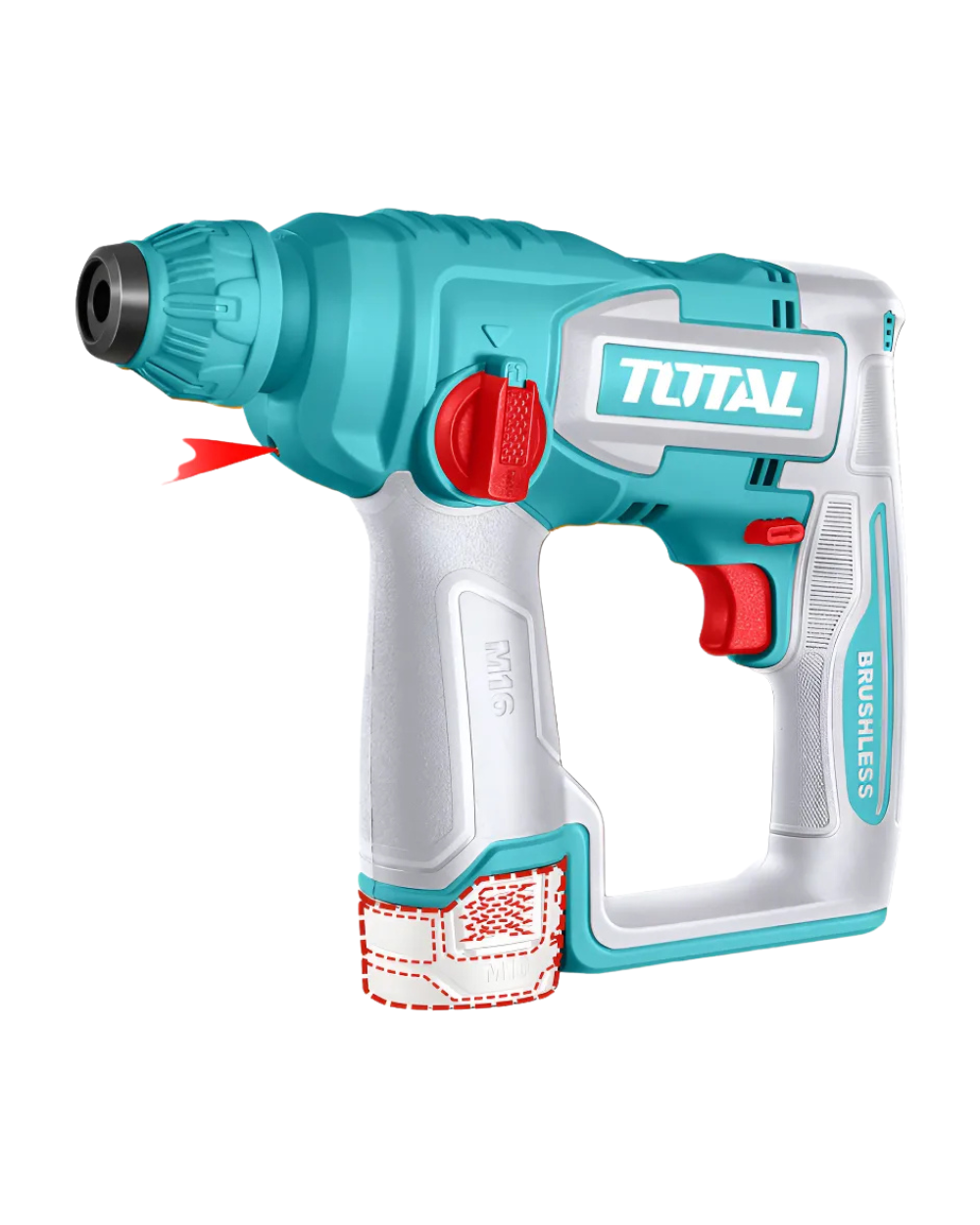 Taladro Rotomartillo Inalambrico Sds Plus 16v + 2 Bat + 1 Carg Total Turquesa 50 Hz/ 60 Hz