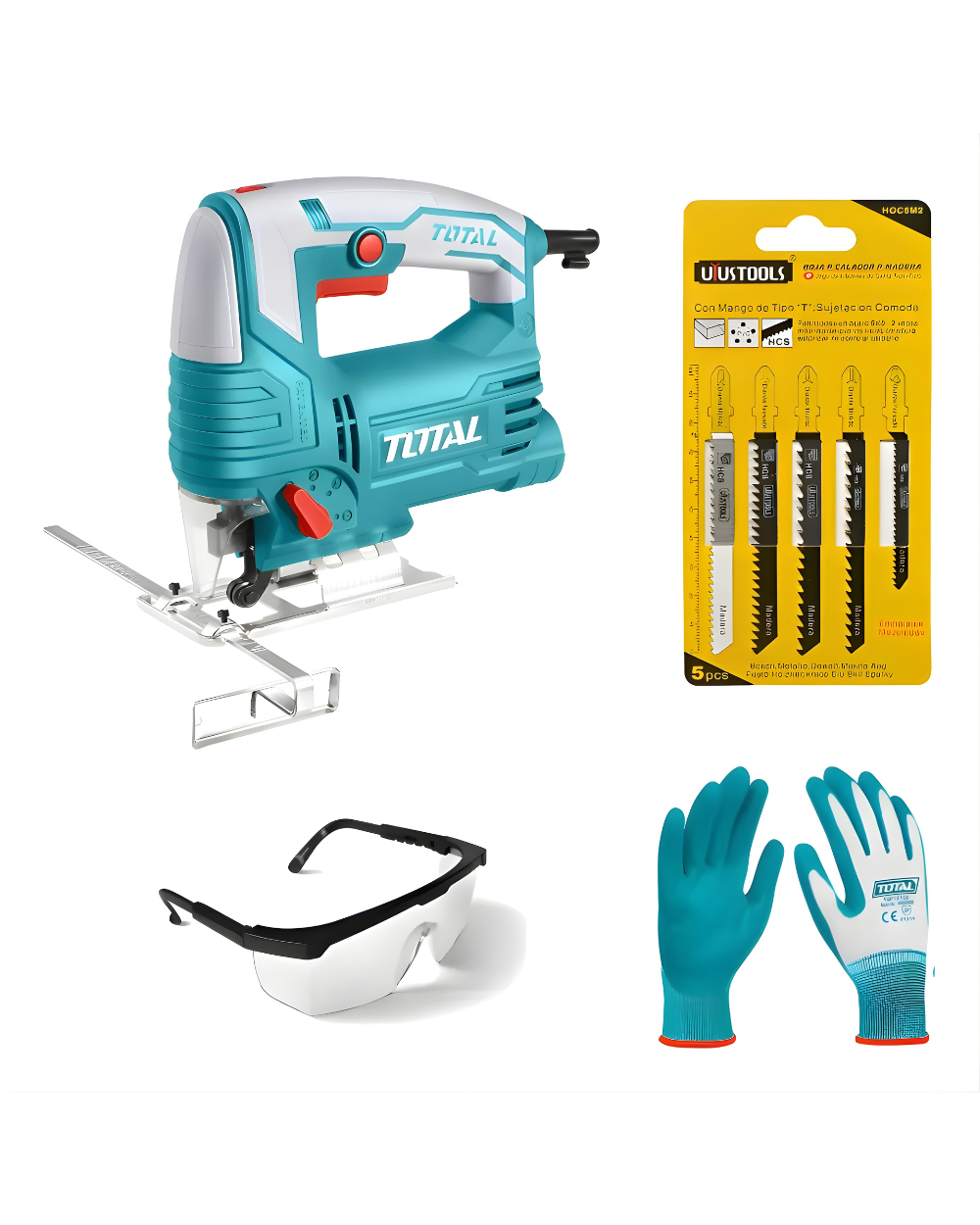 Combo Caladora 570W + 5 Seguetas + EPP Total