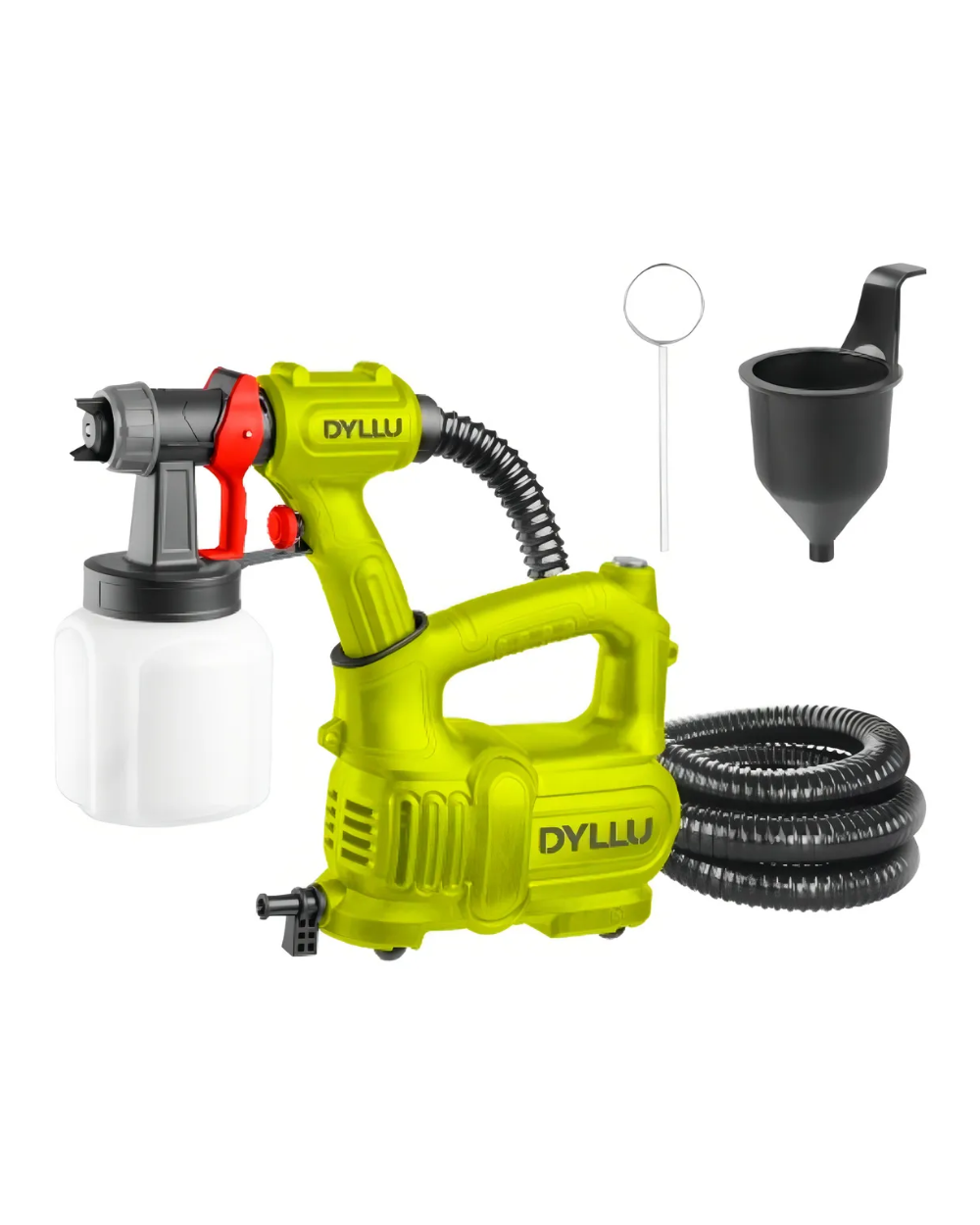 Pistola Para Pintar + Compresor Mini 800ml 550w Dyllu Color Amarillo