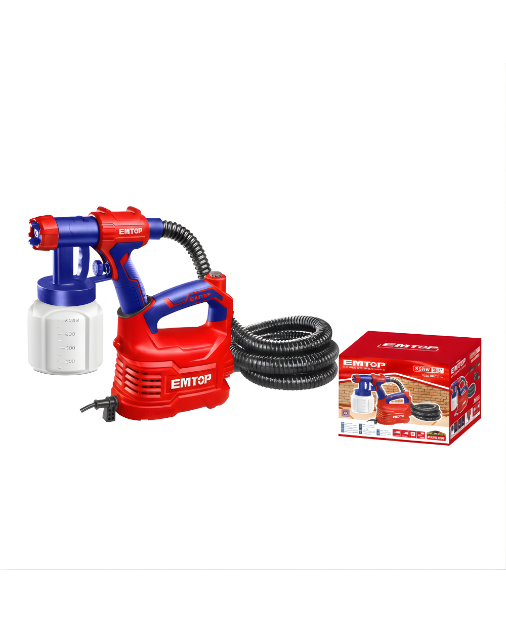 Pistola Pintura HVLP 550W 850ml EMTOP ULSGN50001