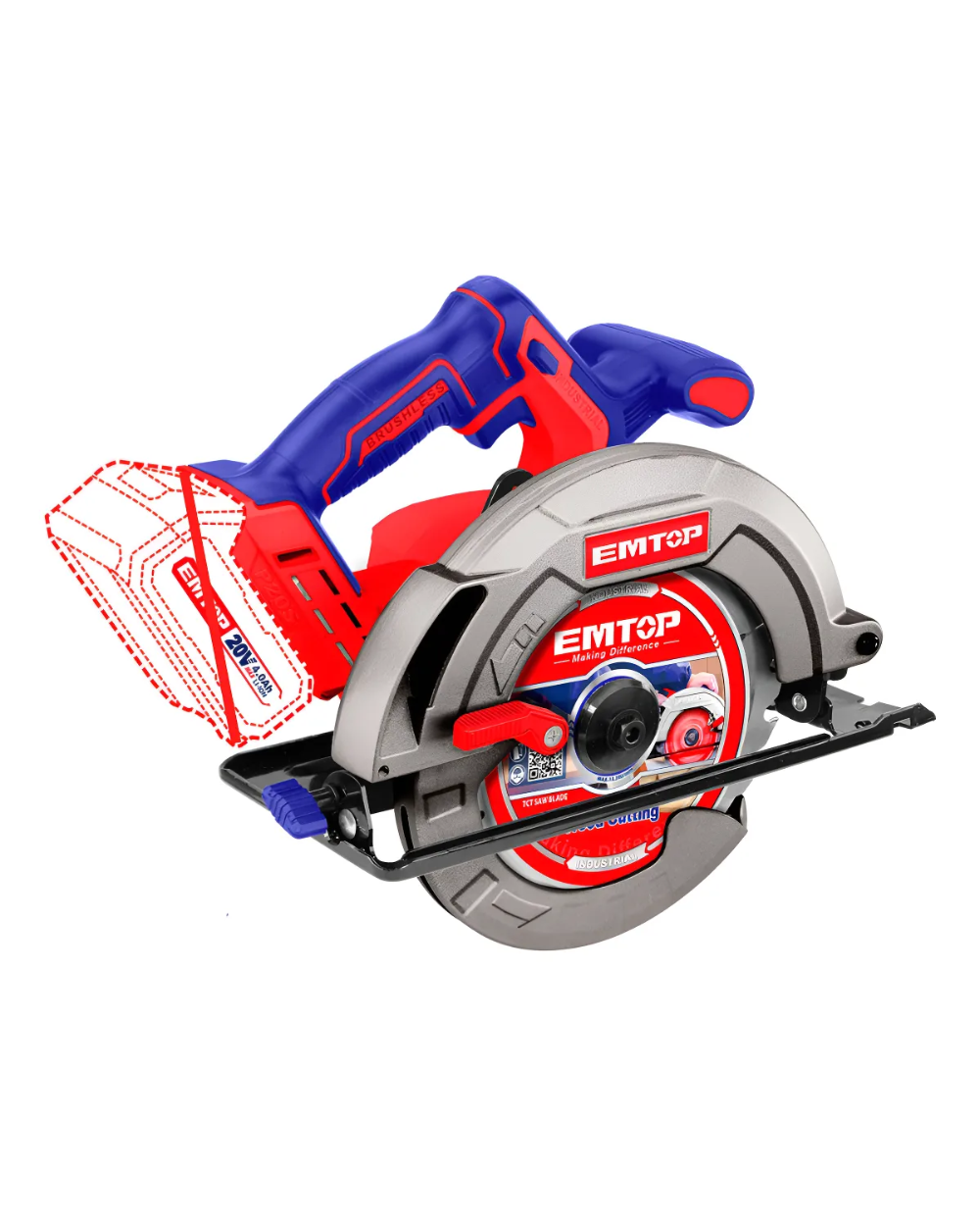 Sierra Circular Inalambrica + Disco 7-1/4 No Incluye Bat Rojo 50 Hz/60 Hz