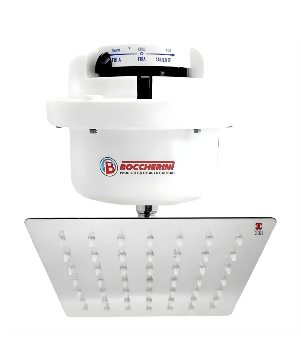 Ducha Eléctrica Fusion 220V Boccherini + Regadera Cuadrada 6"