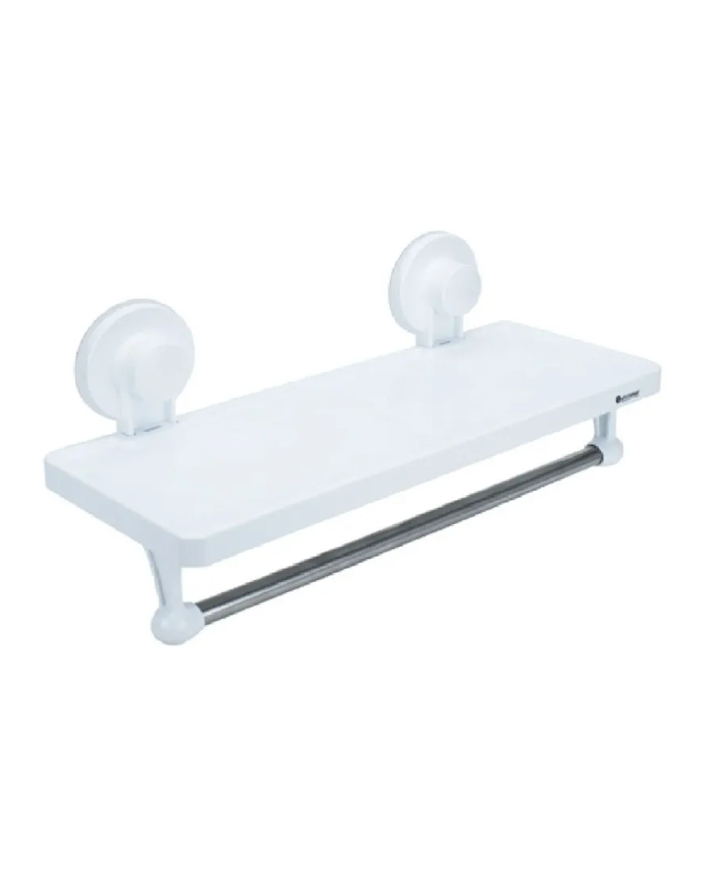Repisa Organizadora Ventosa Para Baño Con Toallero Color Blanco