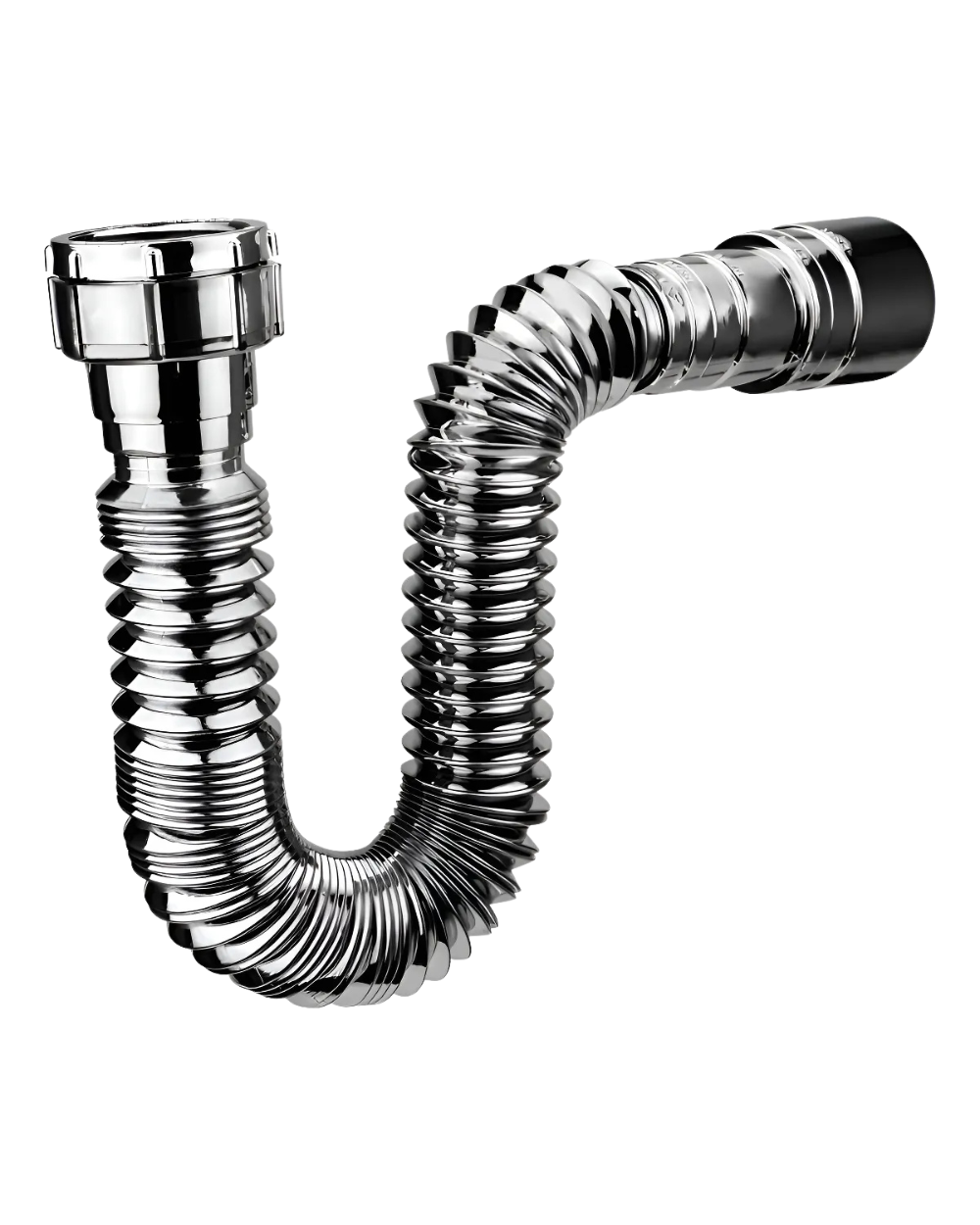 Sifon Flexible De Una Salida Cromado Boccherini Yw077 Plateado