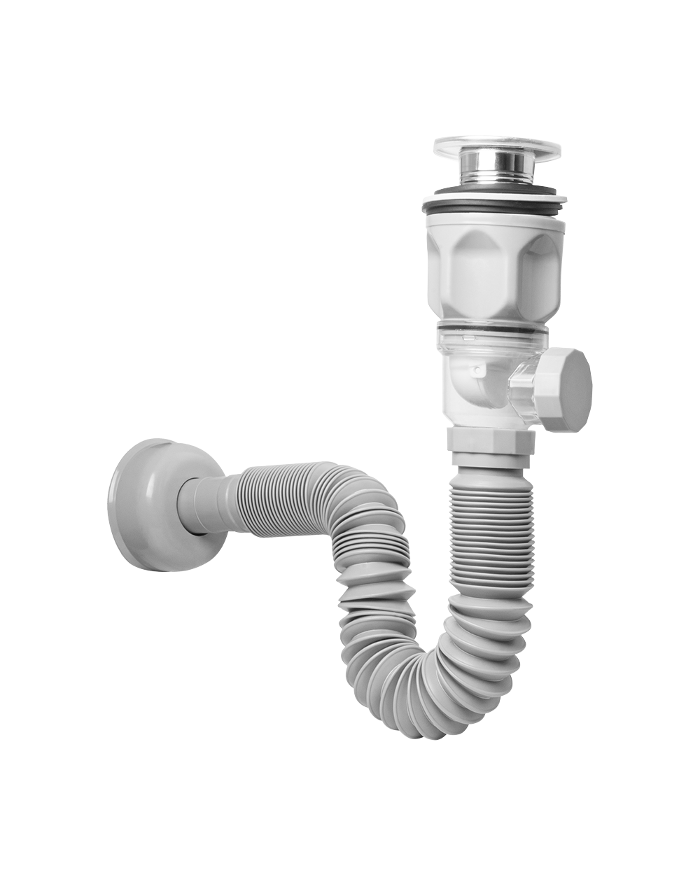 Sifon Flexible Con Filtro Tapon En Bronce Boccherini Yw617