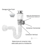 Sifon Flexible Con Filtro Tapon En Bronce Boccherini Yw617