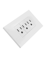 Tomacorriente Triple Con Polo A Tierra De Incrustar Blanco