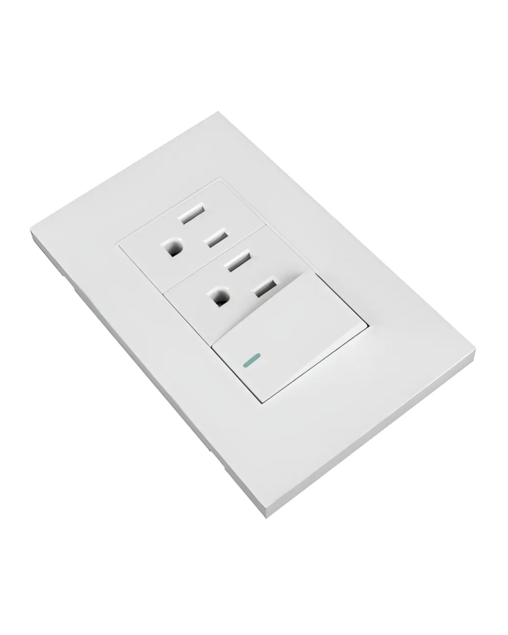 Tomacorriente Doble Polo A Tierra + Interruptor Conmutable Color Blanco