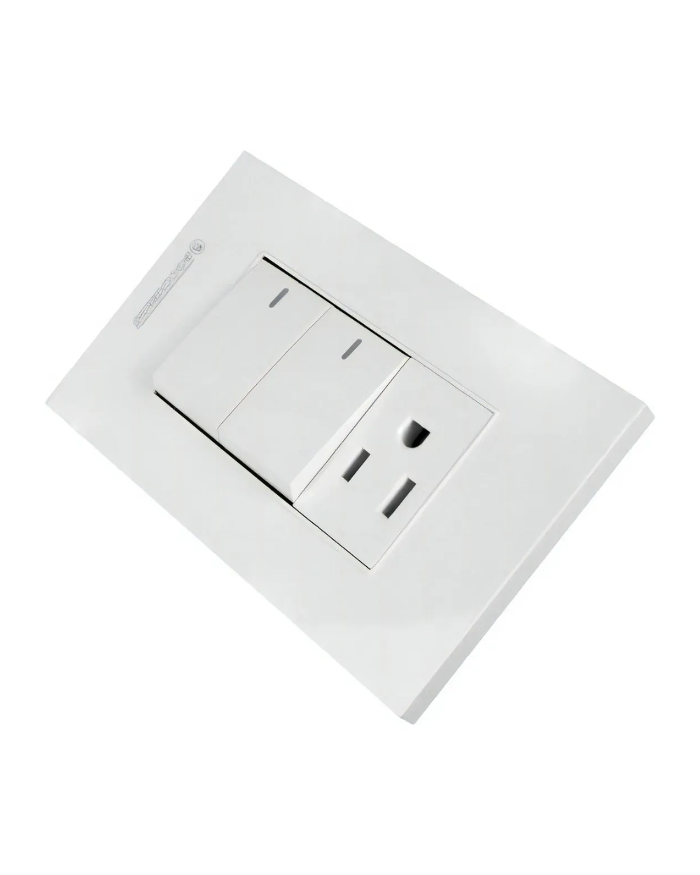 Tomacorriente Sencillo Polo Tierra + Interruptor Conmutable Boccherini Color Blanco