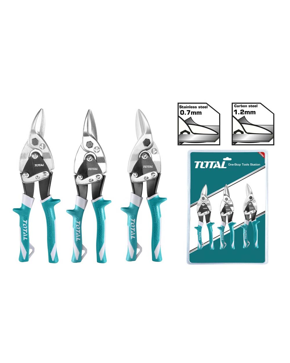 Tijeras Aviación Pinzas Corte Aviador Industrial Set 3pcs Total