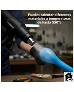 Pistola Calor 1600w Con Accesorios Negro