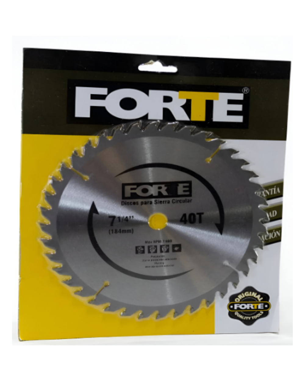 Disco Sierra Circular Madera 7-1/4" x40 Dientes Forte