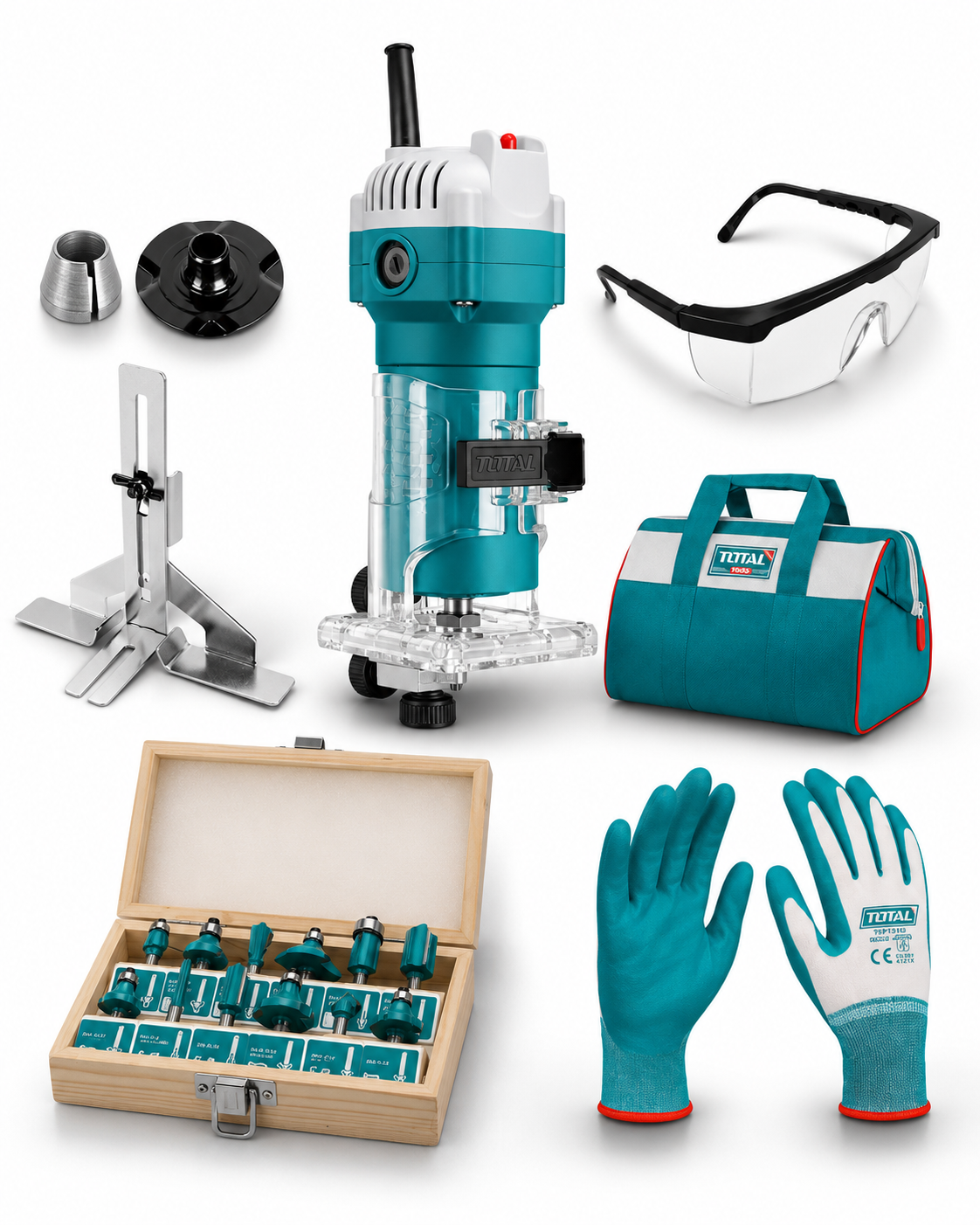 Kit Rebordeadora 600W + Fresas + Maletín + EPP Total
