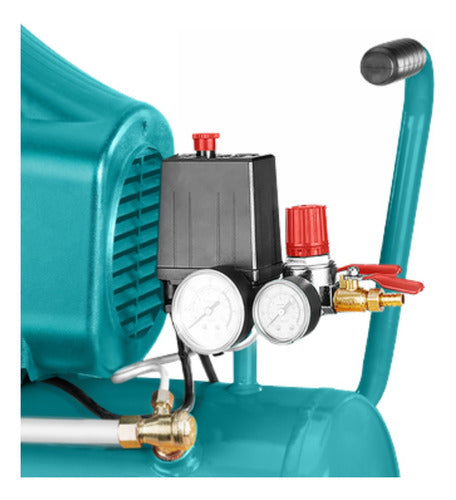 Compresor Aire Horizontal 24l 2.0hp 116psi Total Turquesa 50 Hz/60hz Monofásica