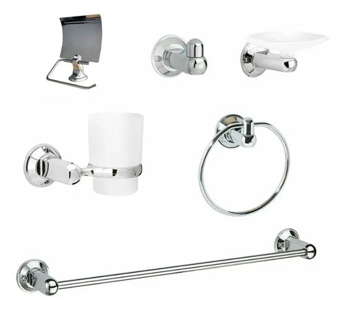Kit Accesorios Baño x6 Piezas Cromado Uduke HT2162