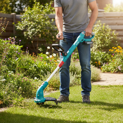 Guadañadora Desmalezadora Inalámbrica Total + Accesorios Turquesa