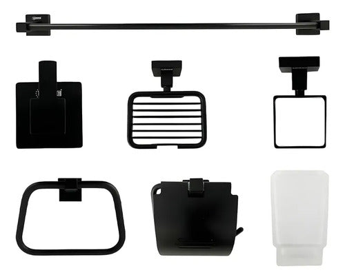 Kit Accesorios Baño x6 Piezas Negro Uduke HT3393