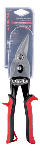Tijera Aviacion Para Lamina 10  Corte Izquierdo Truper Rojo