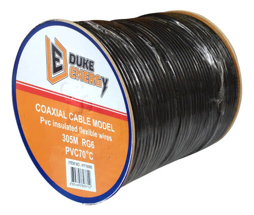 Cable Coaxial RG6 90% Negro 305m Uduke HT10085