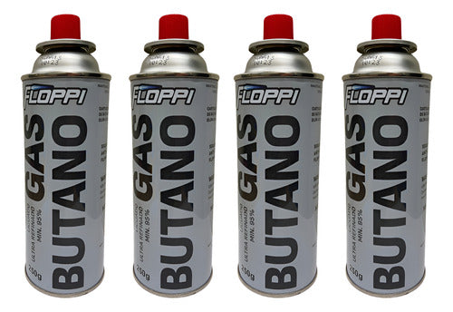 Gas Butano para Soplete Camping 250g x4 Und Floppi