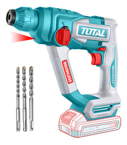 Rotomartillo Inalambrico Sin Carbones Sds Plus Total 1.8j Color Turquesa Frecuencia 50/60hz