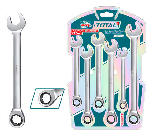 Juego De Llave Mixta Con Rache 8-17mm X 6 Pcs Total Turquesa