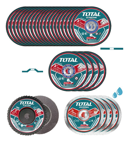 Set 30 Discos Corte Y Desbaste Total Para Mini Pulidora De 3 Turquesa