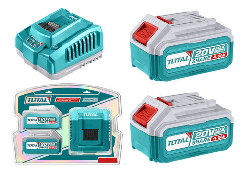 Kit 2 Baterías 4.0Ah + Cargador 20V Total UTFBCPK1424