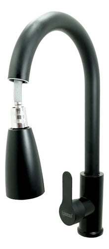 Llave Lavaplatos Negra Extraíble Monocontrol Uduke HT2038