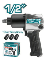 Llave De Impacto Neumática 1/2 Total Industrial Tat40122 Incluye 3 Dados