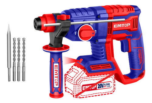 Rotomartillo Inalámbrico SDS Plus 20V 2J EMTOP ELRH20208 No Incluye Batería ni Cargador