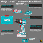 Taladro Percutor 1/2 Inalambrico Total 66nm +50 Acc Brushles Turquesa 50 Hz/60 Hz