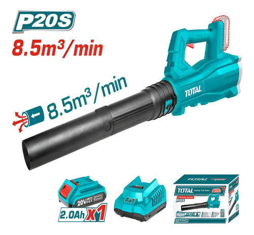 Soplador De Hojas Inalámbrico Total Jardinería Con 1 Batería 2.0ah Litio-ion Y Cargador Tabli203235