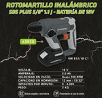 Rotomartillo Inalambrico Profesional Gladiator Rm 812/18 C1  Gris 50 Hz/60 Hz