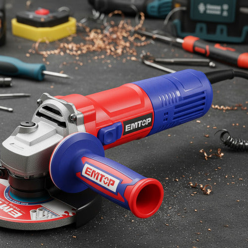 Pulidora Amoladora 5 Industrial Emtop 900w 110v Velocidad Variable Rojo