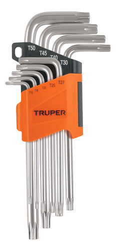 Juego X9 Llaves Torx Largas Estuche Avatible Truper Gris