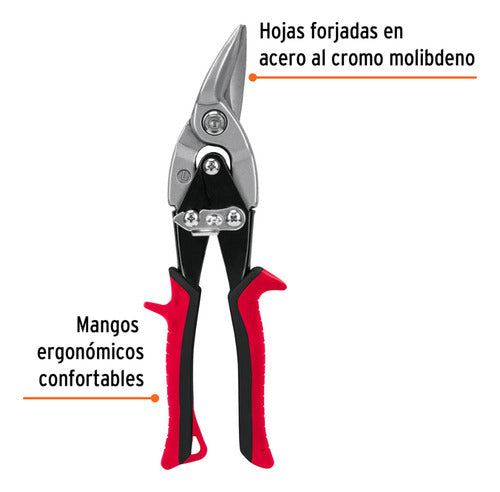 Tijera Aviacion Para Lamina 10  Corte Izquierdo Truper Rojo